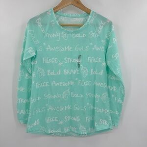 Justice Mint Long Sleeve Tee with Inspirational Print TLOASG Vibe Size 18/20